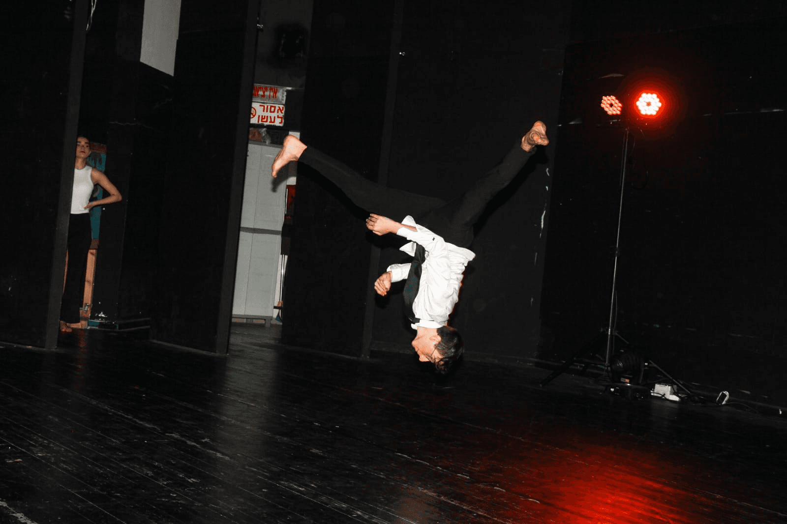 Solo breakdance performance at end of year show